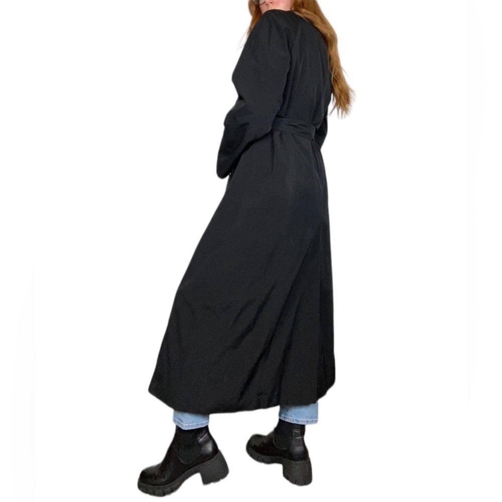 London Fog Black Trench Coat - Picture 3 of 8